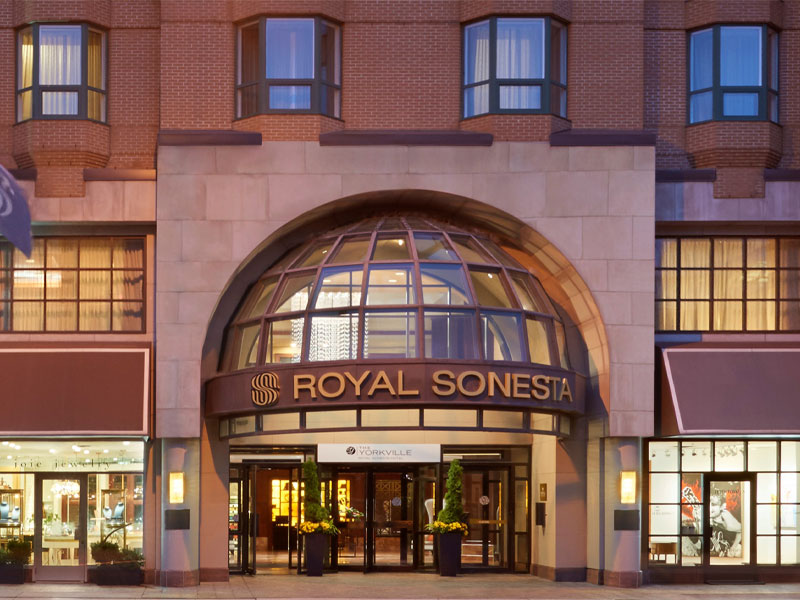 Front entrance of the Royal Sonesta Yorkville in Toronto Ontario.