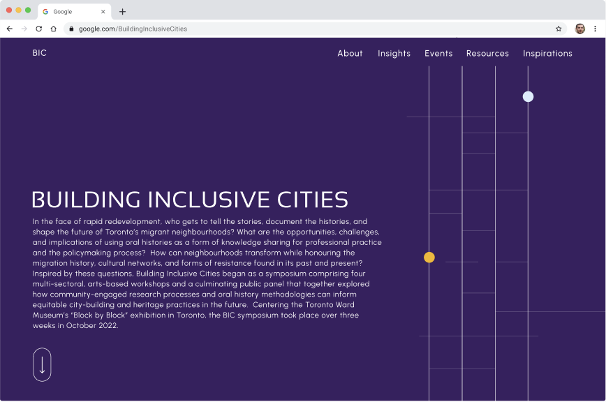 Screenshot of the Building Inclusive Cities website